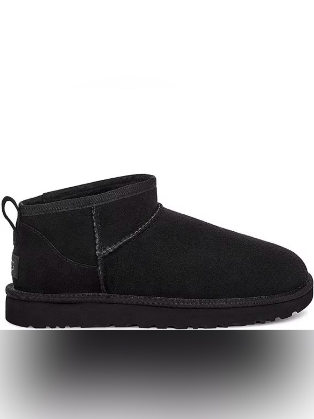 NIB UGG CLASSIC ULTRA MINI SHEEPSKIN PLUSH 88276 BLACK WOMENS SIZE 10 - Picture 6 of 17